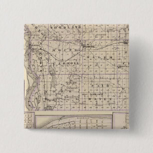 Map of Carroll County, Mt Carroll 15 Cm Square Badge