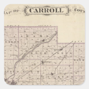 Map of Carroll County Square Sticker