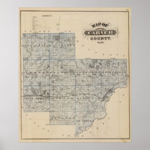 Map of Carver County, Minnesota Poster