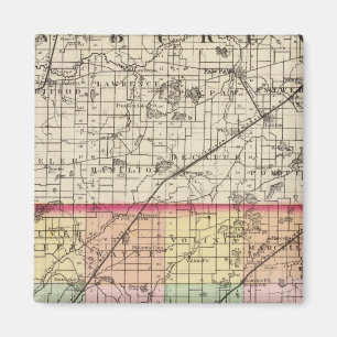 Map of Cass County, Michigan Magnet