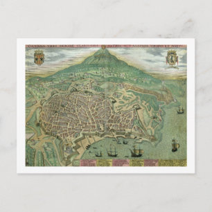 Map of Catania, from 'Civitates Orbis Terrarum' by Postcard
