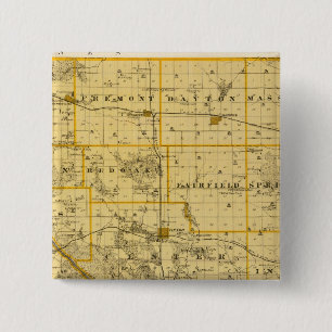 Map of Cedar County, State of Iowa 15 Cm Square Badge