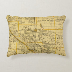 Map of Cedar County, State of Iowa Decorative Cushion
