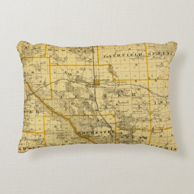Map of Cedar County, State of Iowa Decorative Cushion (Front)