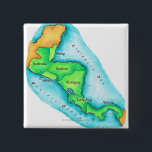 Map of Central America 15 Cm Square Badge<br><div class="desc">Asset ID: wov021 / Jennifer Thermes / Map of Central America Central America (Spanish : América Central or Centroamérica ) is the central geographic region of the Americas . It is the southernmost, isthmian portion of the North American continent , which connects with South America on the southeast. When considered...</div>