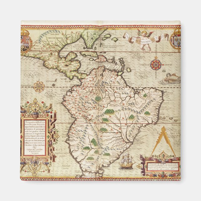 Map of Central and South America Magnet (Front)