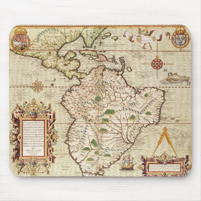 Map of Central and South America Mouse Mat (Front)