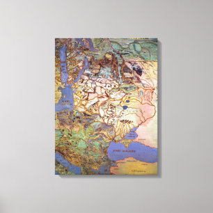 Map of Central Europe Canvas Print