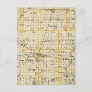 Map of Champaign County Postcard