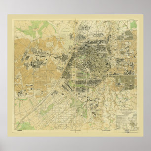 Map of Changchun, Jilin Province, China (1945) Poster