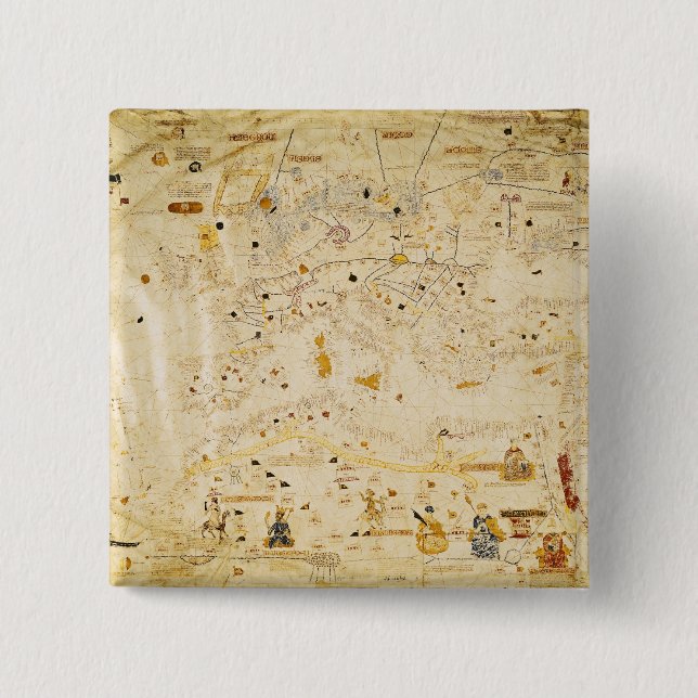 Map of Charles V, Map of Mecia 15 Cm Square Badge (Front)