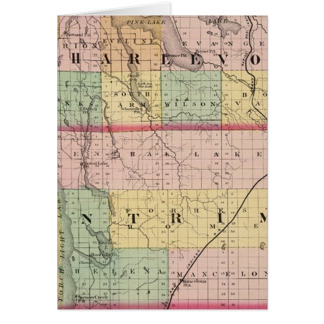 Map of Charlevoix and Antrim counties, Michigan (Front)