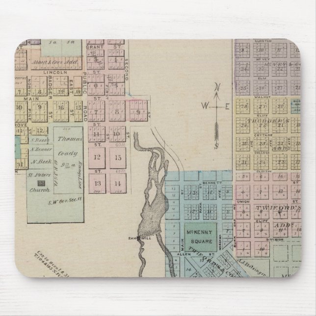 Map of Chatfield, Map of Caledonia, Minn Mouse Mat (Front)