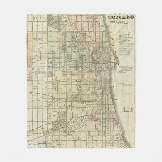 Map Of Chicago Fleece Blanket (Front)