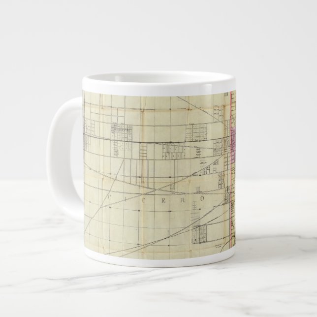 Map of Chicago Large Coffee Mug (Front Left)