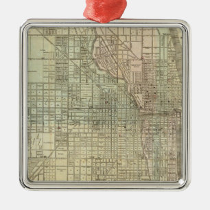 Map Of Chicago Metal Tree Decoration