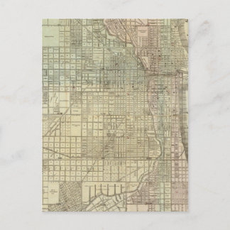 Map Of Chicago Postcard
