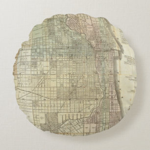 Map Of Chicago Round Cushion