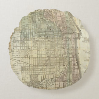 Map Of Chicago Round Cushion