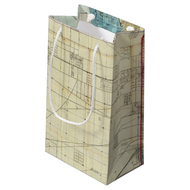 Map of Chicago Small Gift Bag (Back Angled)