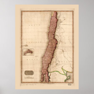 Map of Chile (1818) Poster