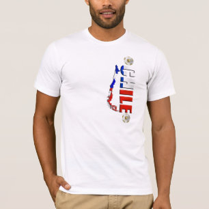 Map of Chile 2010 Chilean flag and soccer ball art T-Shirt