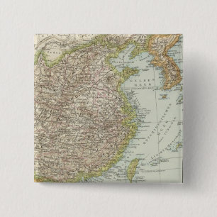 Map of China and Japan 15 Cm Square Badge