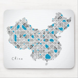 Map of China   Crystal Diamond Style Artwork Mouse Mat