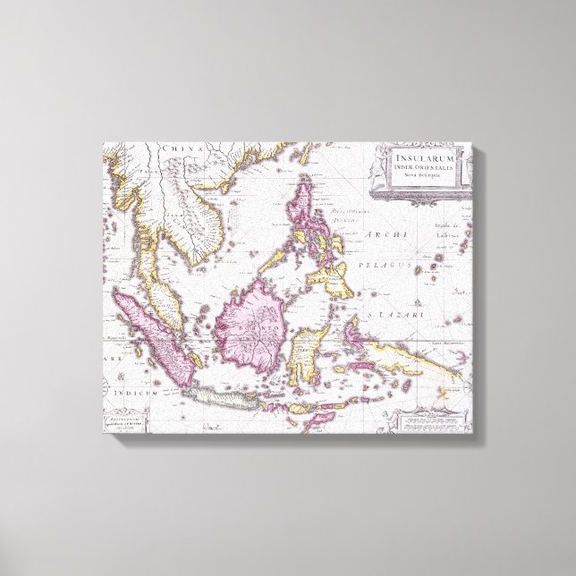 Map of China & Indonesia | 1710 Canvas Print (Front)