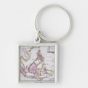 Map of China & Indonesia 1710 Key Ring
