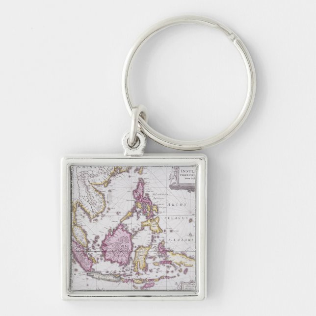 Map of China & Indonesia | 1710 Key Ring (Front)