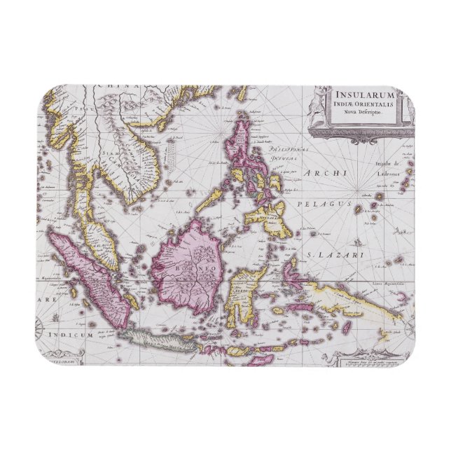 Map of China & Indonesia | 1710 Magnet (Horizontal)