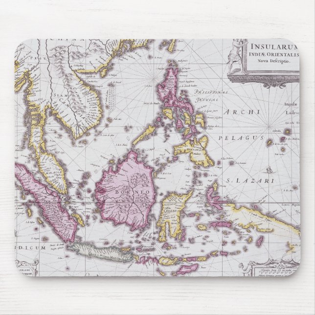 Map of China & Indonesia | 1710 Mouse Mat (Front)