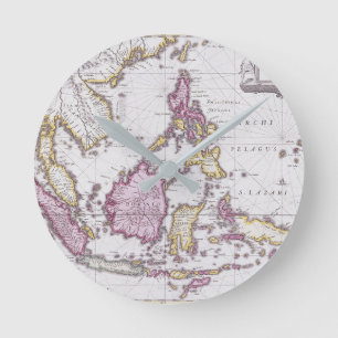 Map of China & Indonesia   1710 Round Clock