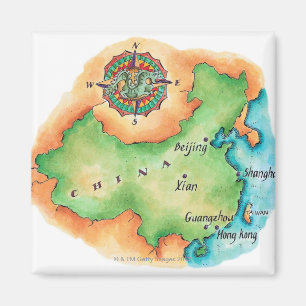 Map of China Magnet