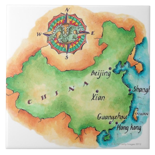 Map of China Tile (Front)