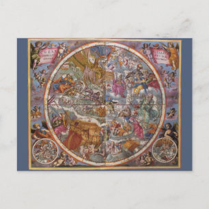 Map of Christian Constellations, Southern Skies Postcard