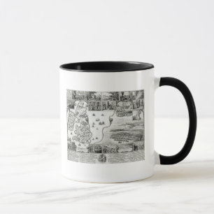Map of Civil War England and a view of Prague Mug
