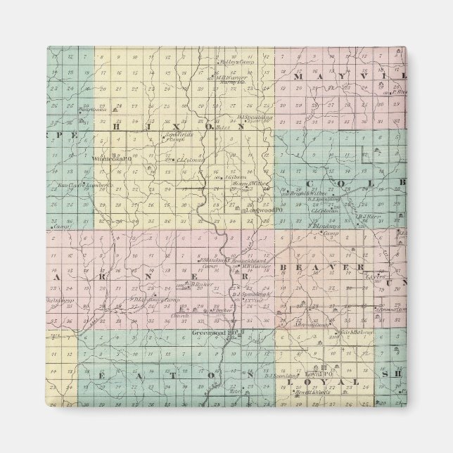 Map of Clark County, State of Wisconsin Magnet (Front)