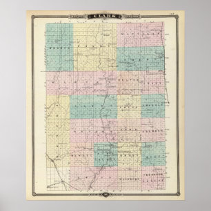 Map of Clark County, State of Wisconsin Poster
