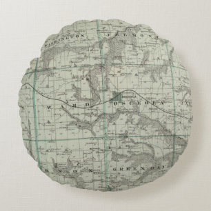 Map of Clarke County, State of Iowa Round Cushion