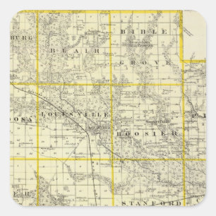 Map of Clay County, Flora and Louisville Square Sticker