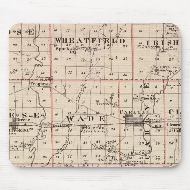 Map of Clinton County Mouse Mat (Front)