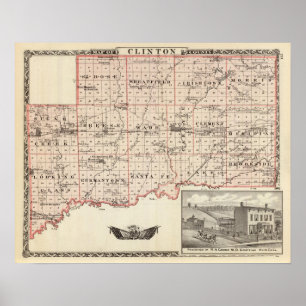 Map of Clinton County Poster