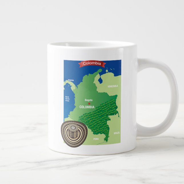 Map of Colombia Large Coffee Mug (Right)
