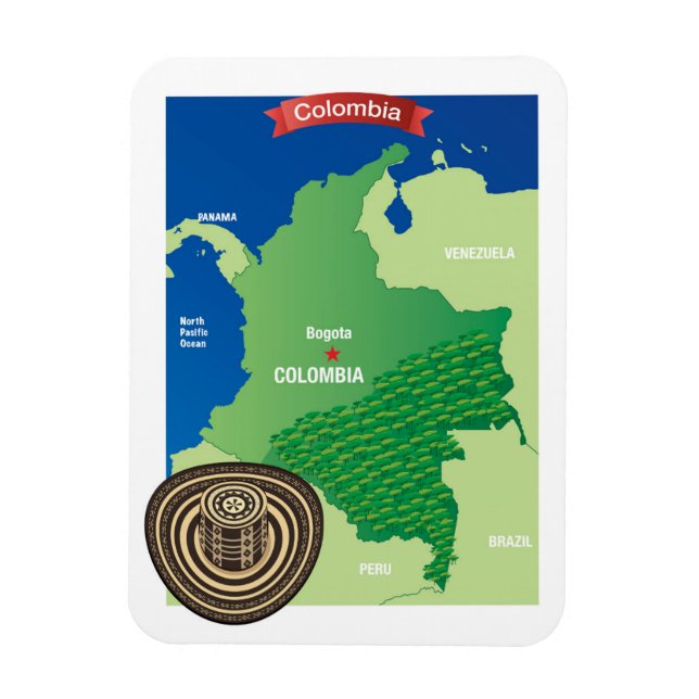 Map of Colombia Magnet (Vertical)