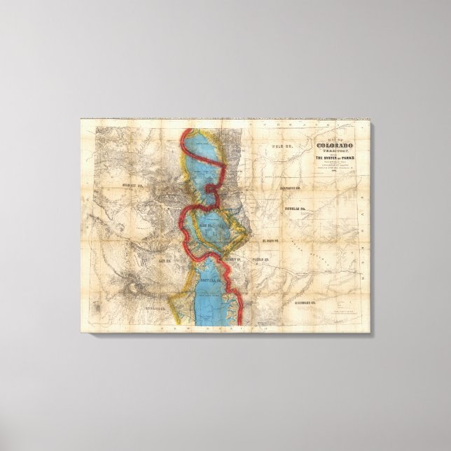 Map of Colorado Territory Canvas Print (Front)