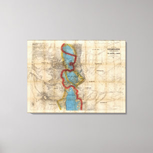 Map of Colorado Territory Canvas Print