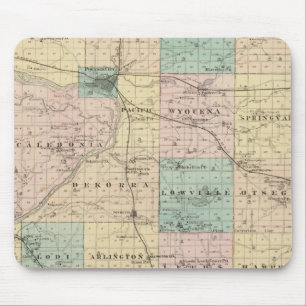 Map of Columbia County, State of Wisconsin Mouse Mat