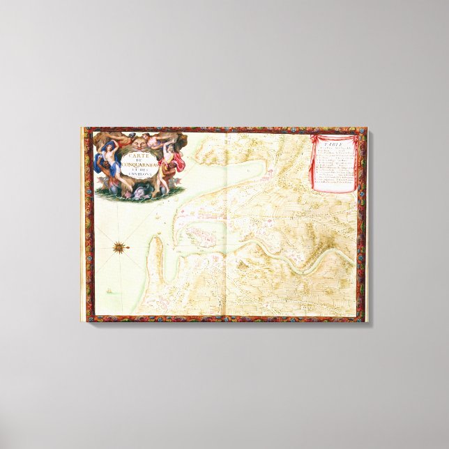 Map of Concarneau Canvas Print (Front)